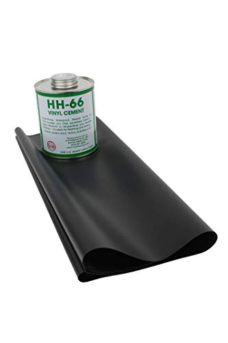 Mytee Products 18oz Black Tarp Vinyl Repair Kit HH66 HH-66 PVC Cement with Brush 32 Ounce Made in USA