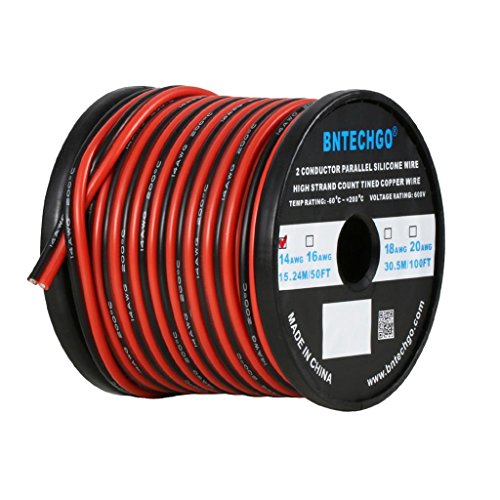 BNTECHGO 14 Gauge 50ft Silicone Wire