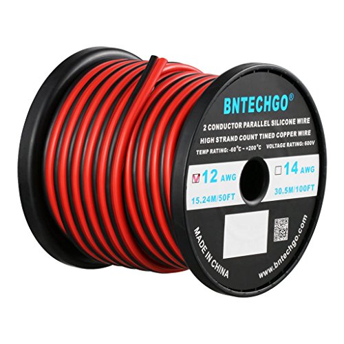 BNTECHGO 12 Gauge Silicone Wire (50ft)