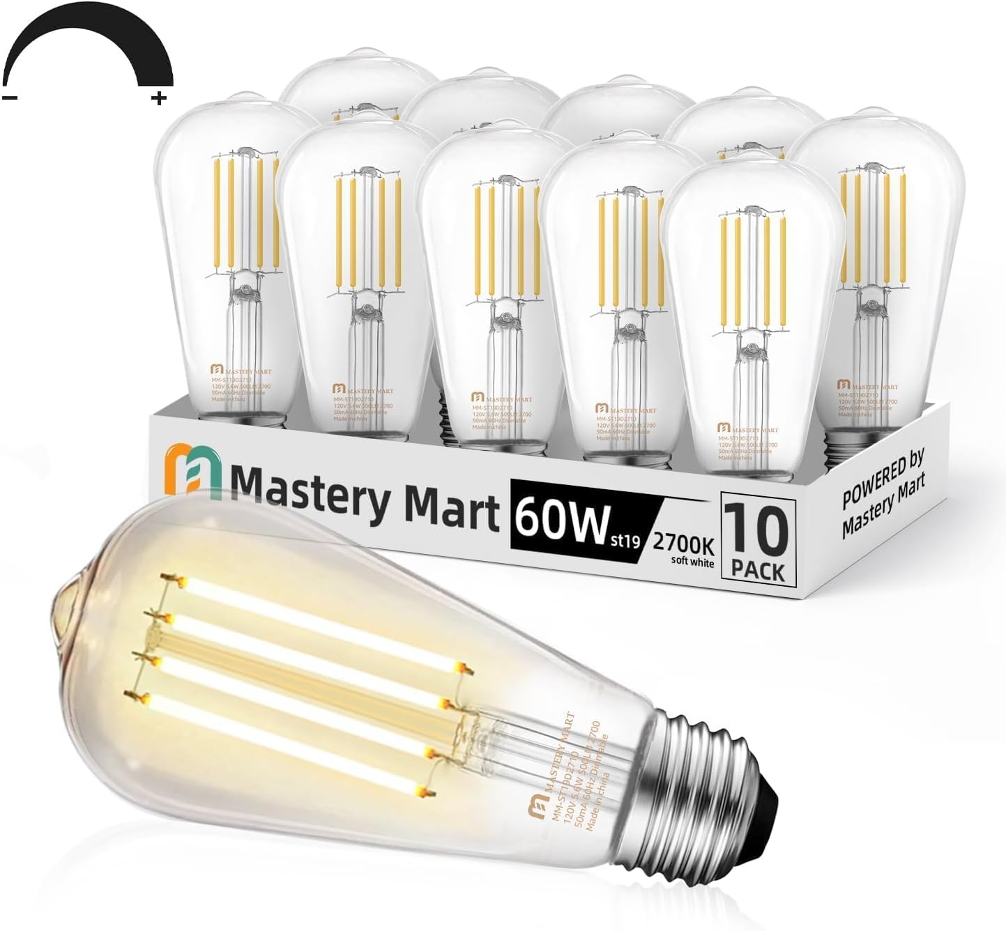 MASTERY MART 10 Pack Vintage Edison Bulbs