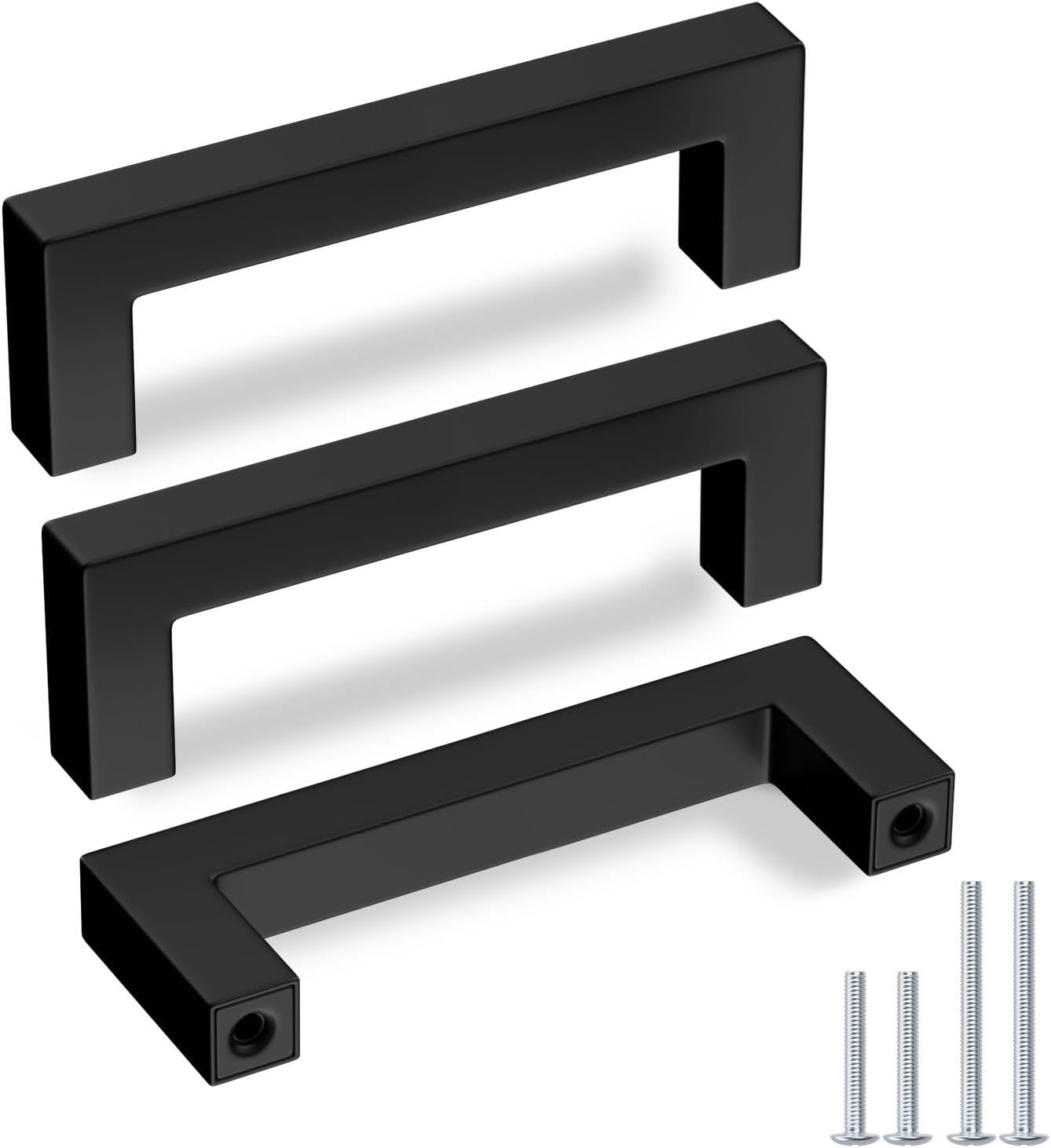 Goldenwarm Black Square Bar Pull (90mm)