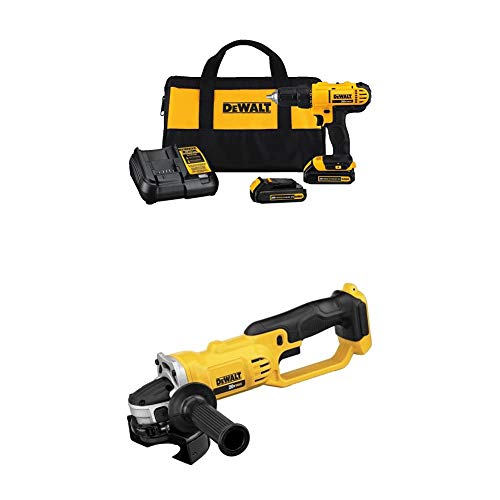Dewalt DCD771C2 20V MAX Cordless Lithium-Ion 1/2 inch Compact Drill Driver Kit and 4-1/2 grinder (Tool Only)