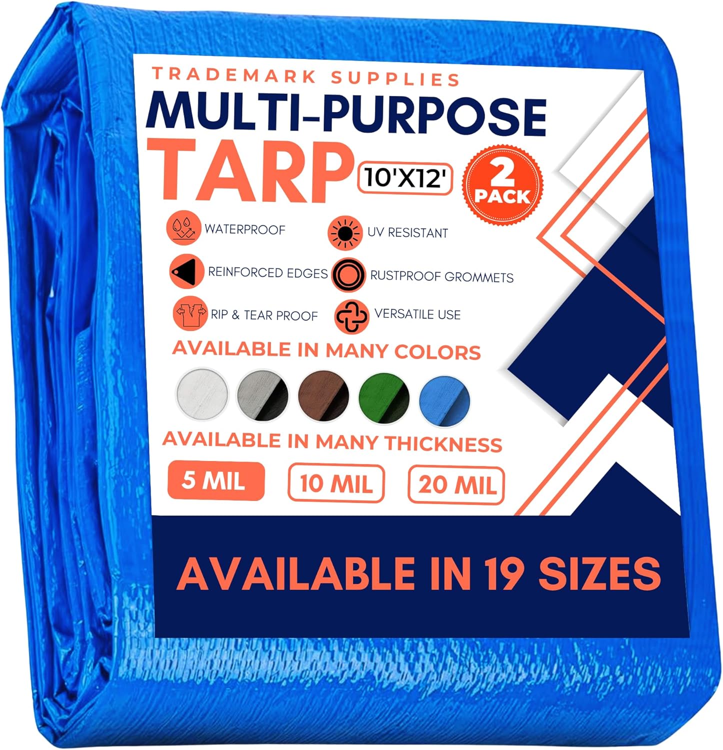 Tarp Cover Blue, 2-Pack (10X12)