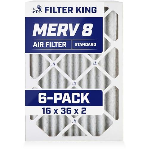 Best 16x36x2 Air Filters | 6 Pack | MERV 8 HVAC Pleated AC Furnace Filters, Protection Against Mold and Pollen, Allergen Reduction, Increases Air Quality