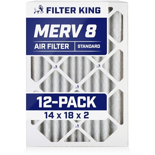 Best 14x18x2 Air Filters | 12 Pack | MERV 8 HVAC Pleated AC Furnace Filters, Protection Against Mold and Pollen, Allergen Reduction, Increases Air Quality