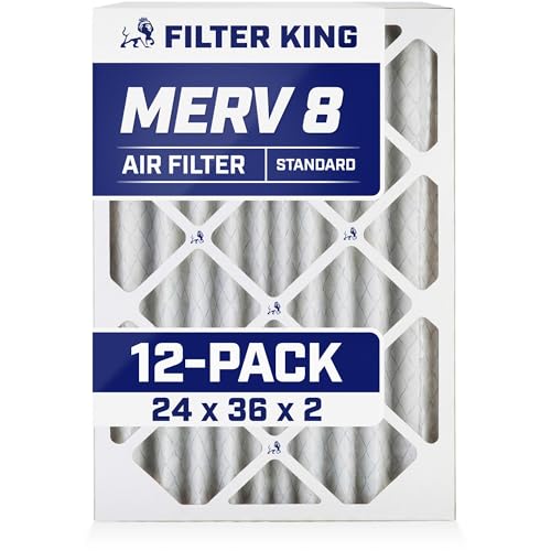 Best 24x36x2 Air Filters | 12 Pack | MERV 8 HVAC Pleated AC Furnace Filters, Protection Against Mold and Pollen, Allergen Reduction, Increases Air Quality