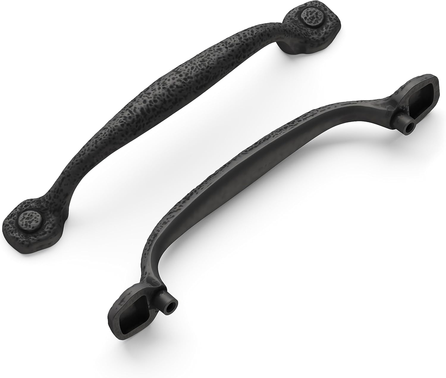 Hickory Hardware 10 Pack Solid Core Kitchen Cabinet Pulls, Luxury Cabinet Handles, Hardware for Doors & Dresser Drawers, 5-1/16 Inch (128mm) Hole Center, Black Iron, Refined Rustic Collection