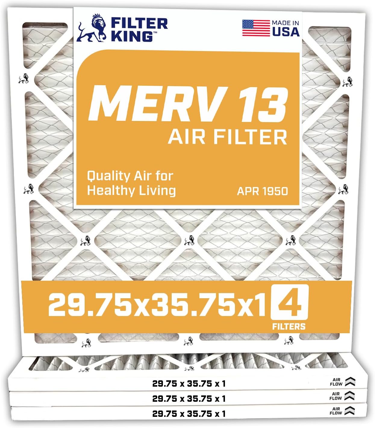 Filter King MERV 13 29.75x35.75x1 (4-pack)