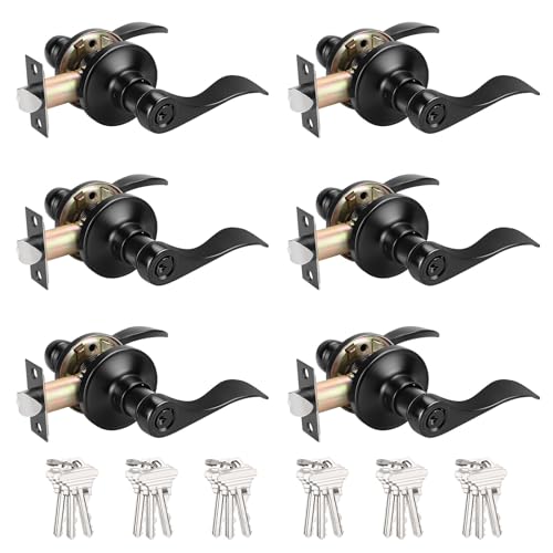 Probrico 6-Pack Black Entry Knobs