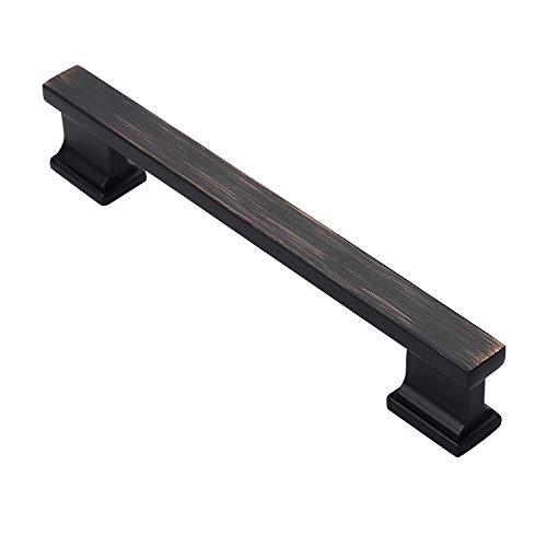 Alzassbg 10 Pack Oil Rubbed Bronze Cabinet Pulls, 5 Inch(128mm) Hole Centers Kitchen Cabinet Handles for Cabinets and Drawers AL3061ORB