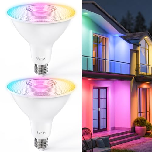 Sunco PAR38 Smart LED Bulbs (2 Pack)