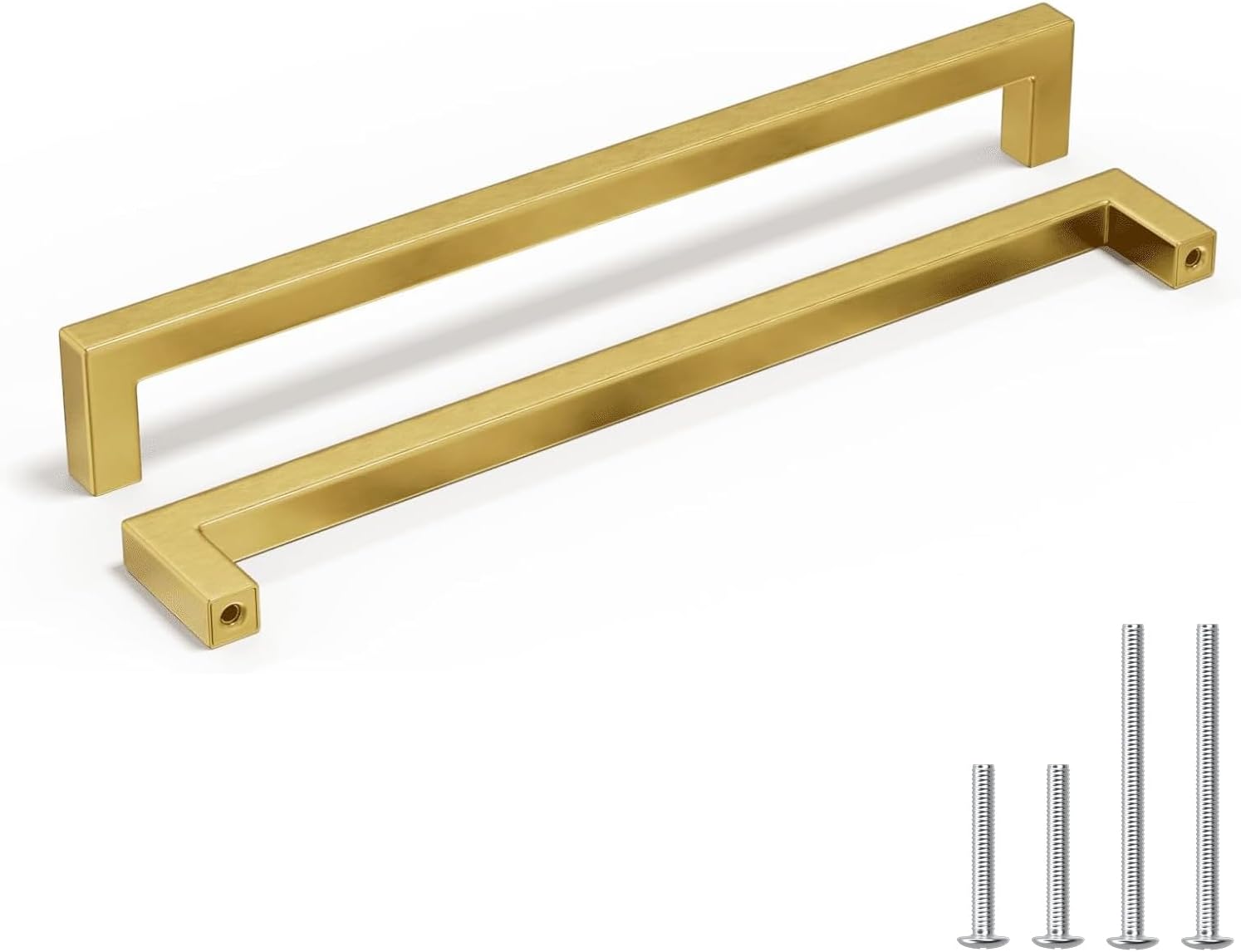 homdiy 10 Inch Gold Cabinet Handles 25 Pack Brushed Brass Kitchen Cabinet Pulls Modern Hardware for Dresser, Bathroom, Living Room 10" Hole Centers