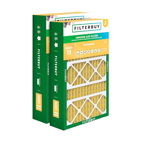 Filterbuy 17x26x4 Air Filter MERV 11 Superior Pet & Allergy Defense (2-Pack), Electrostatic Pleated HVAC AC Furnace Filters Replacement for Lennox (Actual Size: 16.56 x 25.94 x 4.13)