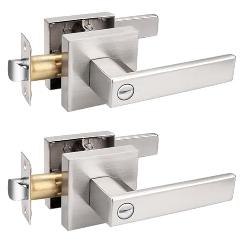 Probrico 2 Pack Bed & Bath Door Levers (Satin)