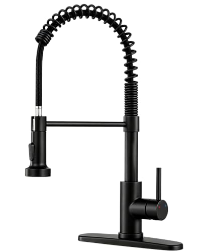 OWOFAN Black Pull Down Spring Faucet