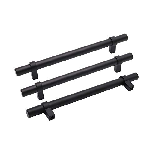 goldenwarm 25 Pack 6-1/4 inch Black Cabinet Pulls Matte Kitchen Drawer Handles Zinc Alloy Dresser Hardware