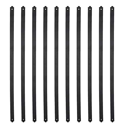 32-1/4 Inches Heavy Duty Flat Straight Iron Deck Balusters Furniture with Screws for Wood Composite Facemount Deck Railing Staircase Banister Balustrade (25-Pack, Matte Black)