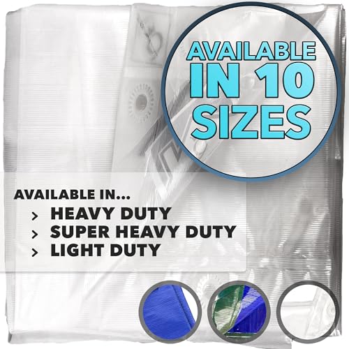 QUEEN OF TARPS | 10x12 Heavy Duty Tarp Waterproof, 120 GSM is 12 MIL, UV/Tear Resistant Tarp, Camping, Outdoor Furniture, Car, Tents, Painting, Firewood Protection | 10x12, Heavy Duty