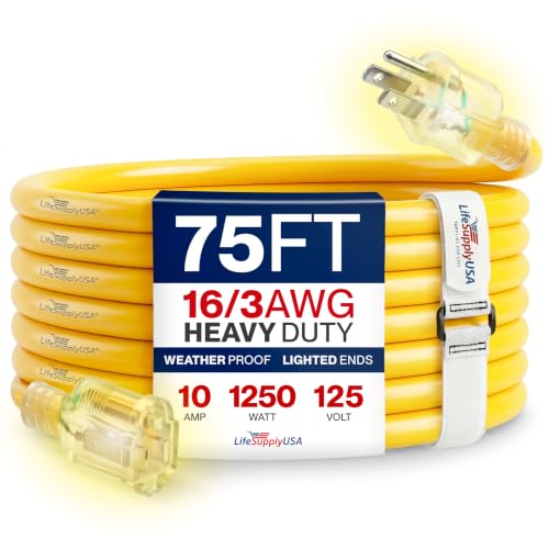 LifeSupplyUSA 75ft 16/3