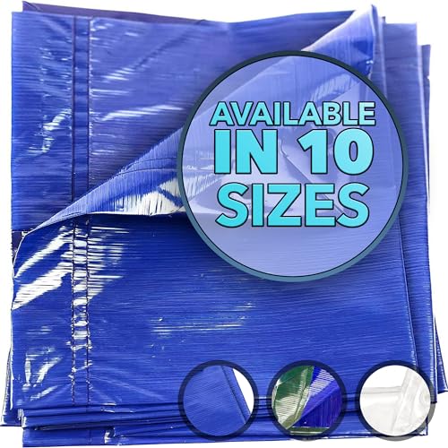 QUEEN OF TARPS | 10x12 Light Duty Tarp Waterproof, 70 GSM is 7 MIL, UV/Tear Resistant Tarp, Camping, Outdoor Furniture, Car, Tents, Painting, Firewood Protection | 10x12, Light Duty
