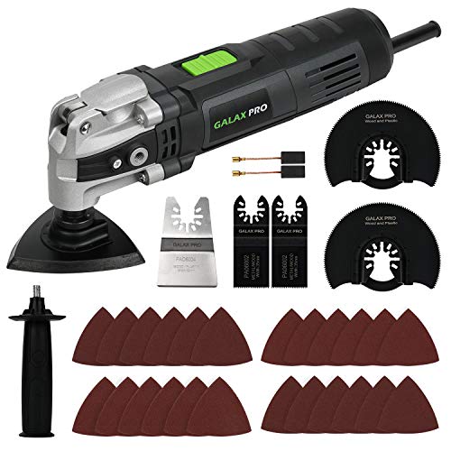 GALAX PRO 3.5A 6 Variable Speed Oscillating Multi Tool Kit with Quick Clamp System Change and 30pcs Accessories, Oscillating Angle:4 for Cutting, Sanding, Grinding