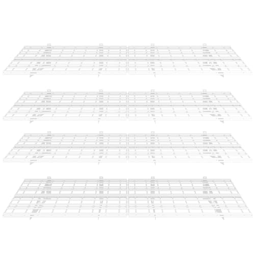 FLEXIMOUNTS 4-Pack 24-inch-by-72-inch Wall Shelf Garage Storage Rack Wall Mounted Floating Shelves 2x6 ft,White