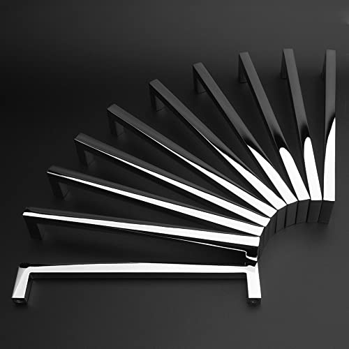 KOOFIZO Solid Square Bar Cabinet Handle - Chrome 6.3" (10-Pack)