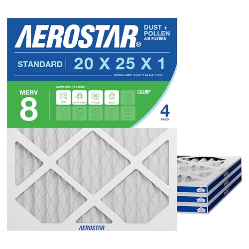 Aerostar 20x25x1 MERV 8 - 4 Count