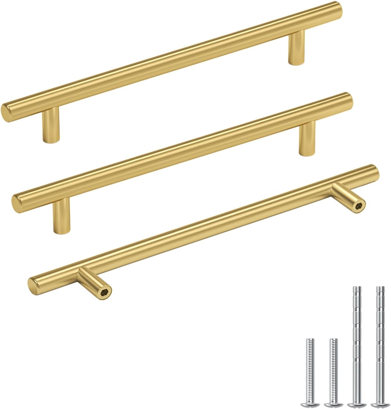 Goldenwarm 20 Pack 8 Inch Brushed Gold Pulls