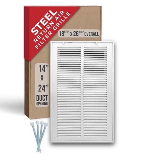 Fits 14x24 Duct Opening | Steel Return Air Filter Grille
