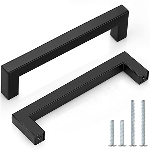 Probrico (20 Pack) Square Flat Black 5" Pulls