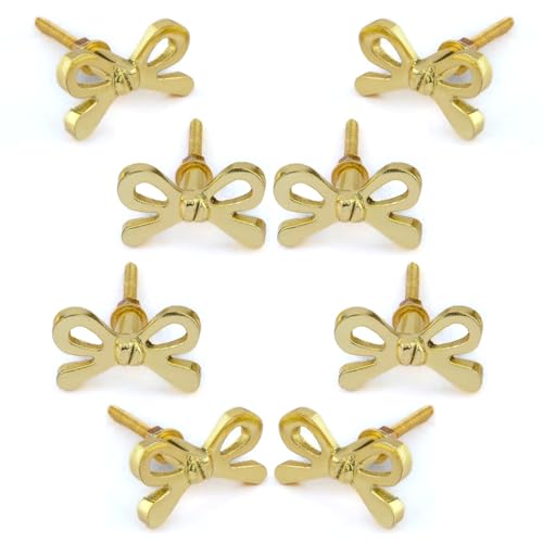 Perilla Home Set of 8 Brass Bow Knobs