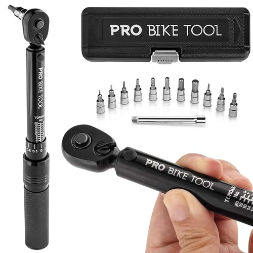 PRO BIKE TOOL Click Bicycle Torque Wrench Set, 2-20 Nm - Includes Storage Box, Allen & Torx Sockets, Extension Bar