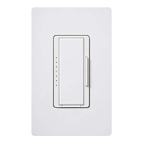 Lutron Maestro LED+ Dimmer Switch with Wallplate | for Dimmable LED, Halogen & Incandescent Bulbs, Single-Pole or Multi-Location | MAWCL-153M-WH | White