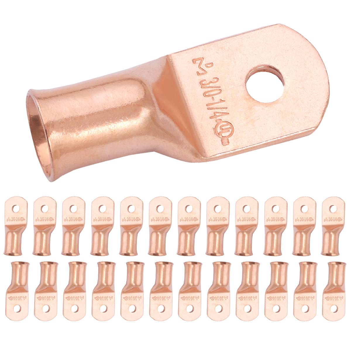 SELTERM 25pcs 3/0 AWG 1/4" Stud Battery Lugs