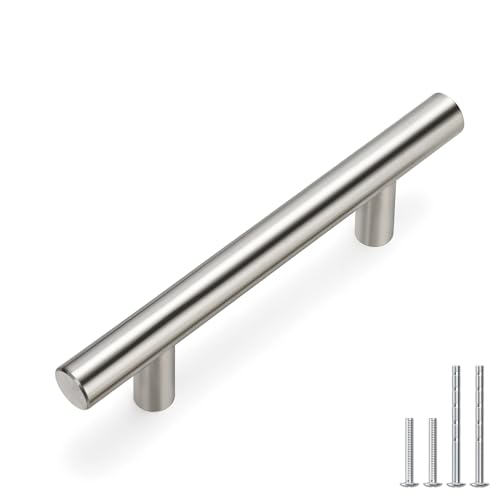 homdiy 40 Pack Cabinet Handles Brushed Nickel Drawer Dresser Pulls 3in(76mm) Hole Center Kitchen Drawer Door Handles Bathroom Cabinet Hardware 40Pack