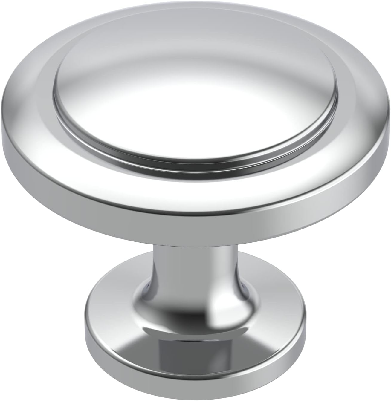 Alzassbg 25 Pack Polished Chrome Cabinet Knobs, 1-1/4 Inch Diameter Kitchen Hardware Round Knobs for Cabinets and Drawers AL6012CP