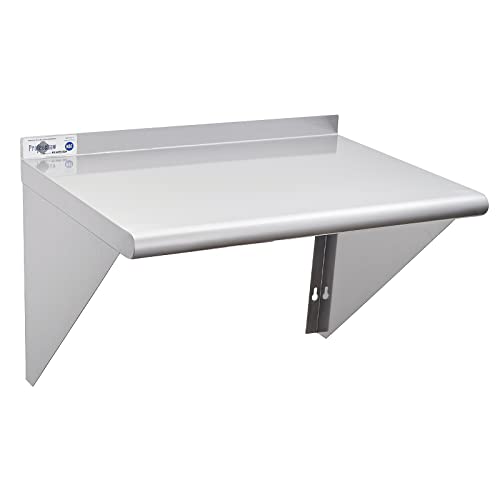 Profeeshaw NSF Stainless Steel Shelf 18 x 24, 300 lb Commercial Shelves Wall Mounted Metal Shelving with Backsplash and 2 Brackets for Restaurant, Bar, Utility Room, Kitchen and Garage