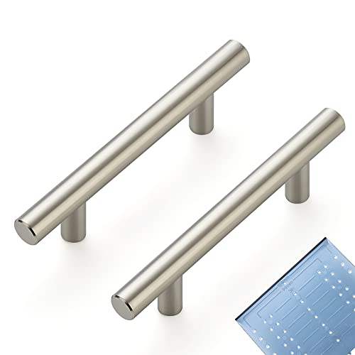 Ravinte 45 Pack | 5'' Cabinet Pulls Brushed Nickel Stainless Steel Kitchen Drawer Pulls Cabinet Handles 5Length, 3 Hole Center with Mounting Template