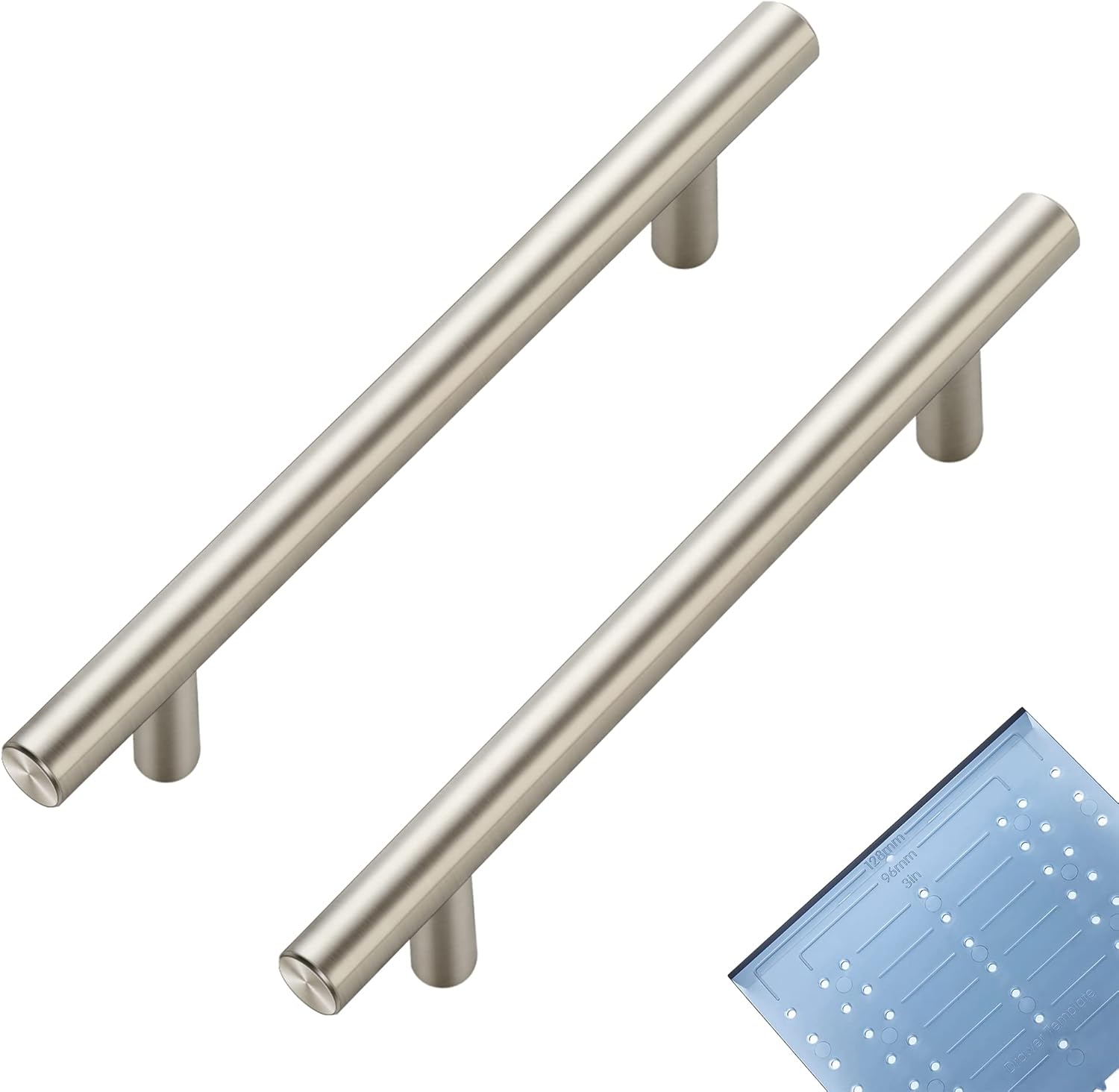 Ravinte 40 Pack | 7.38'' Cabinet Pulls Brushed Nickel Stainless Steel Kitchen Drawer Pulls Cabinet Handles 7-3/8Length, 5 Hole Center with Mounting Template