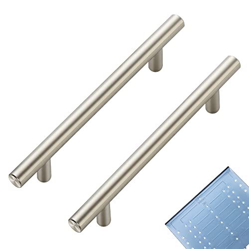 Ravinte 24 Pack | 7.38'' Cabinet Pulls Brushed Nickel Stainless Steel Kitchen Drawer Pulls Cabinet Handles 7-3/8Length, 5 Hole Center with Mounting Template