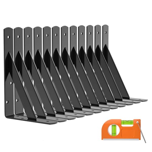 LuckIn 12-Pack Heavy Duty Shelf Bracket 8 Inch
