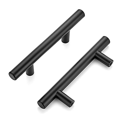 Ravinte 45 Pack | 5'' Cabinet Pulls Matte Black Stainless Steel Kitchen Drawer Pulls Cupboard Pulls Cabinet Handles 5Length with 3 Hole Center