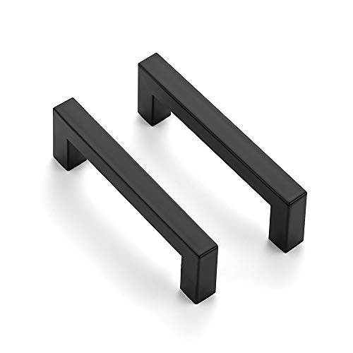 Ravinte 25 Pack 3-3/4 Inch Square Cabinet Handles - Matte Black Drawer Pulls - Kitchen Cabinet Hardware