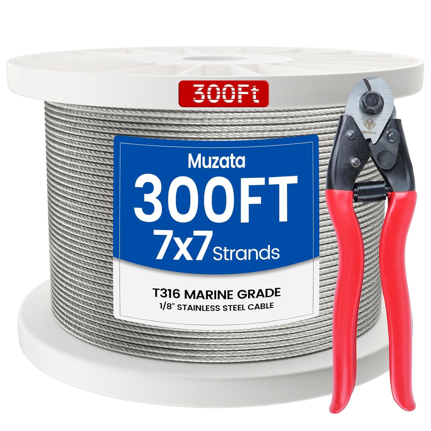 Muzata 300 ft 1/8" T316 + Cutter