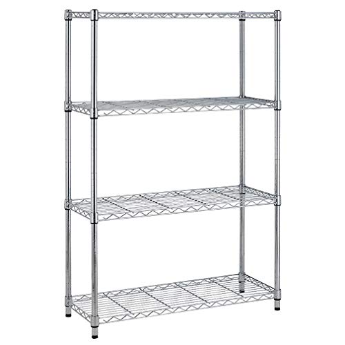 BestOffice | 4-Tier Wire Storage Shelves | 36x14x54 | Chrome | with Adjustable Racks | Heavy-Duty Metal Shelf, Holds Upto 1000 lbs | No-Tool Assembly | Ideal for Home & Garage Shelving