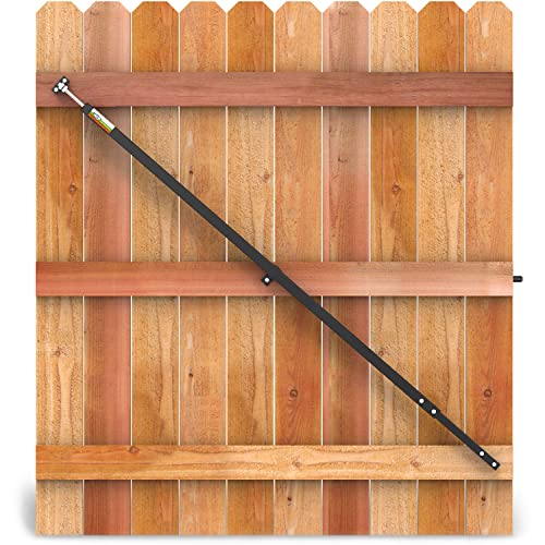 10' Telescopic Gate Brace - Wood Privacy Fence Anti Sag Gate Kit - Gate Hardware Kit for Outdoor Wooden Fence Gates, 1 PATENTED USA made brace (10' Telescopic (64" - 120"), Black)