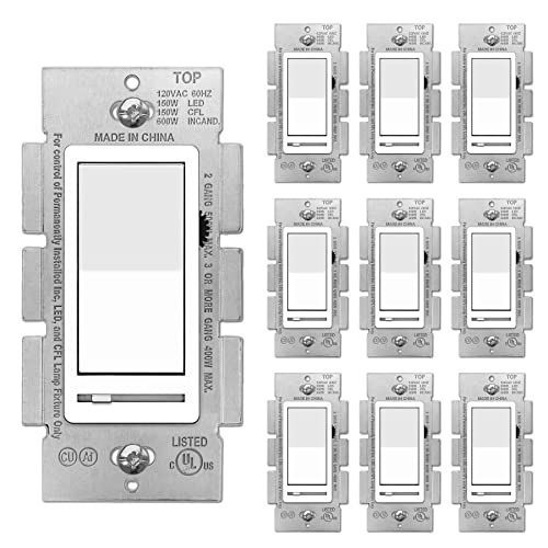 BESTTEN 10 Pack Dimmer Light Switch