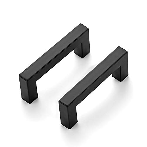 Ravinte 20 Pack 3 Inch Square Cabinet Handles Matte Black Pulls for Kitchen Drawers and Cabinets Hardware