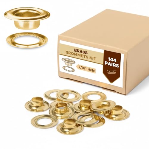 Tarps Now Heavy-Duty Grommet Kit #3 (7/16" Hole) with Plain Washers - Rust Proof Grommet Tool/Eyelet Tool for Tarp Repair or Addition and Replacement, (144 Pairs)
